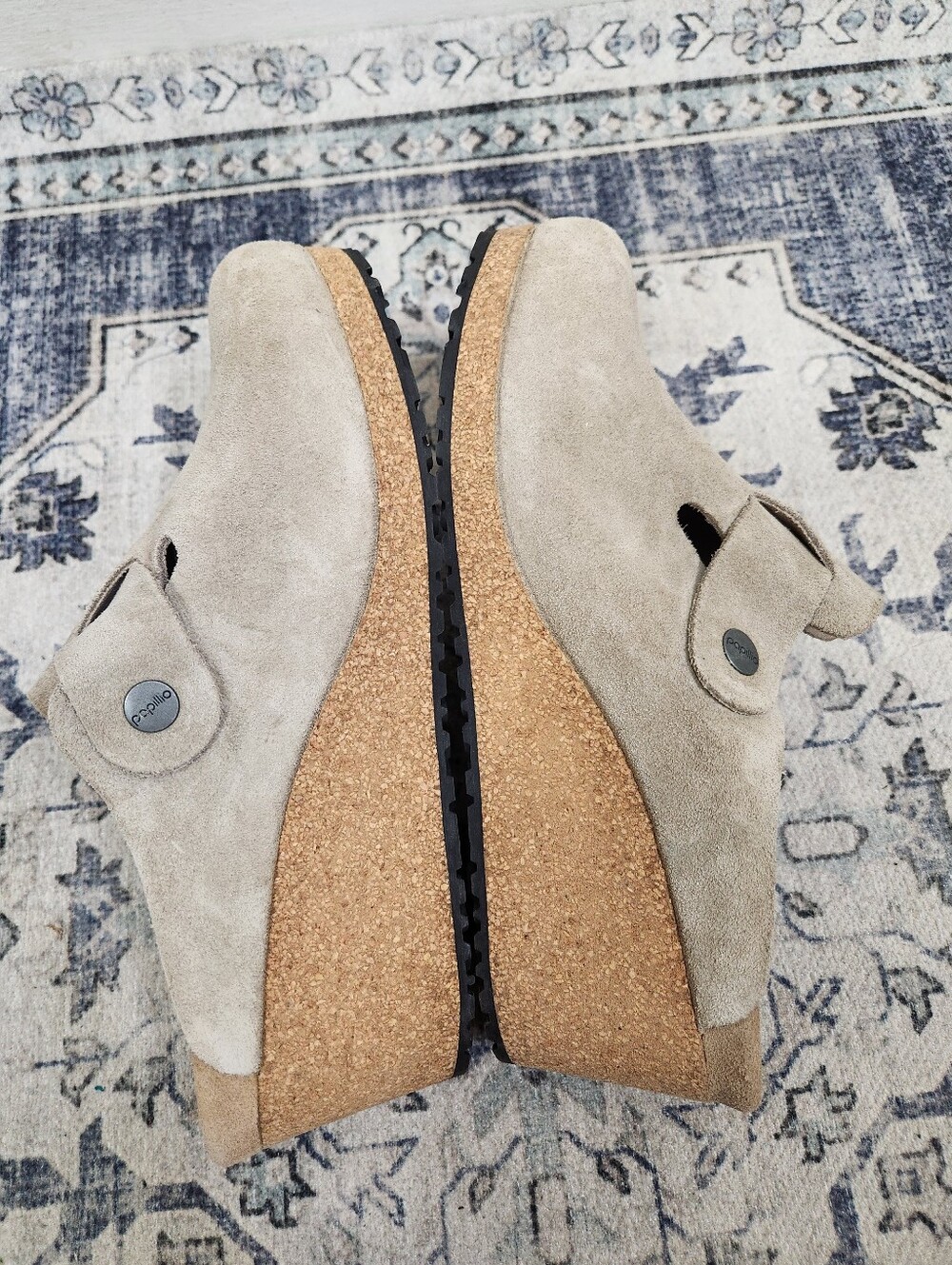 Birkenstock Papillio Fanny Wedge Clogs Suede - Picture 4 of 11